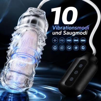 Elektrische Penistrainer Pocket Pussy Masturbator mit 7 Vibration & Vakuum Saugmodi