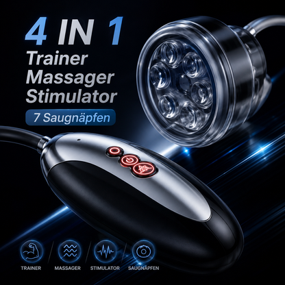4 IN 1 Penistrainer Massager Eichel Trainer Stimulator Masturbator mit 7 Saugnäpfen