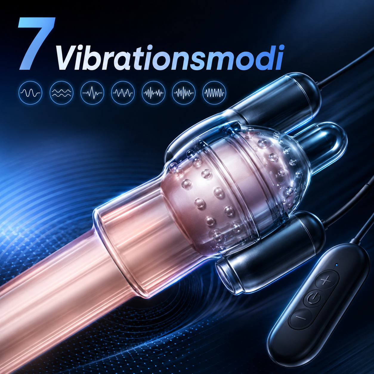 Elektrischer Penistrainer Vibrator Set Eichel Stimulator mit 7 Vibrationsmodi