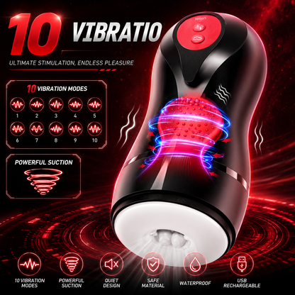 Automatic Masturbator Penistrainer Blowjob mit 10 Vibrationsmod und 5 Saugmodi