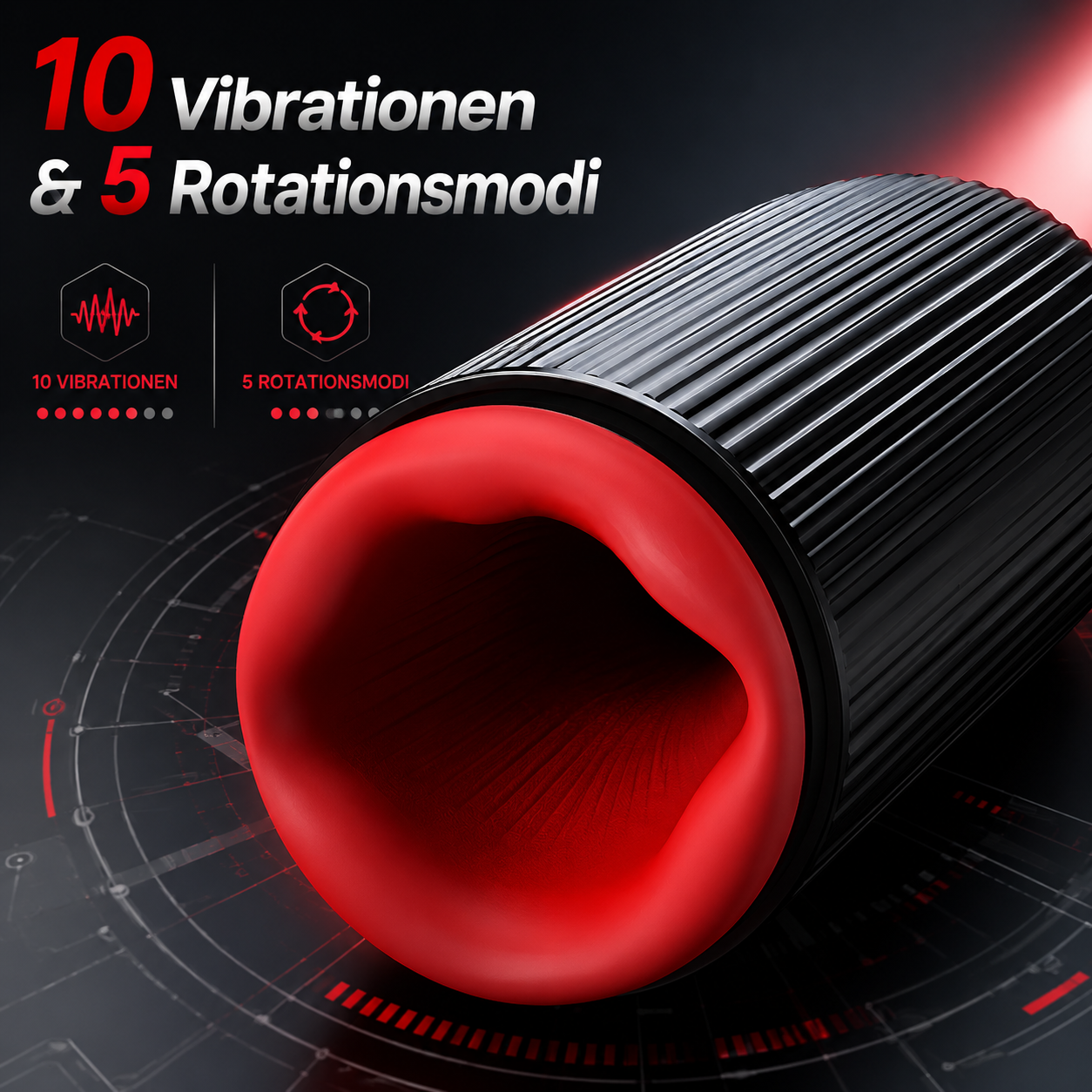 3 IN 1 Elektrische Masturbatoren Penistrainer mit 10 Vibrationen & 5 Rotationsmodi