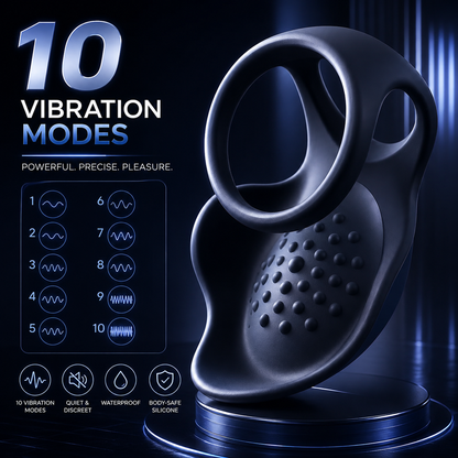 App-Steuerung Penisring Ejakulation Hodenmassage Eichel Trainer mit 10 Vibrationsmodi