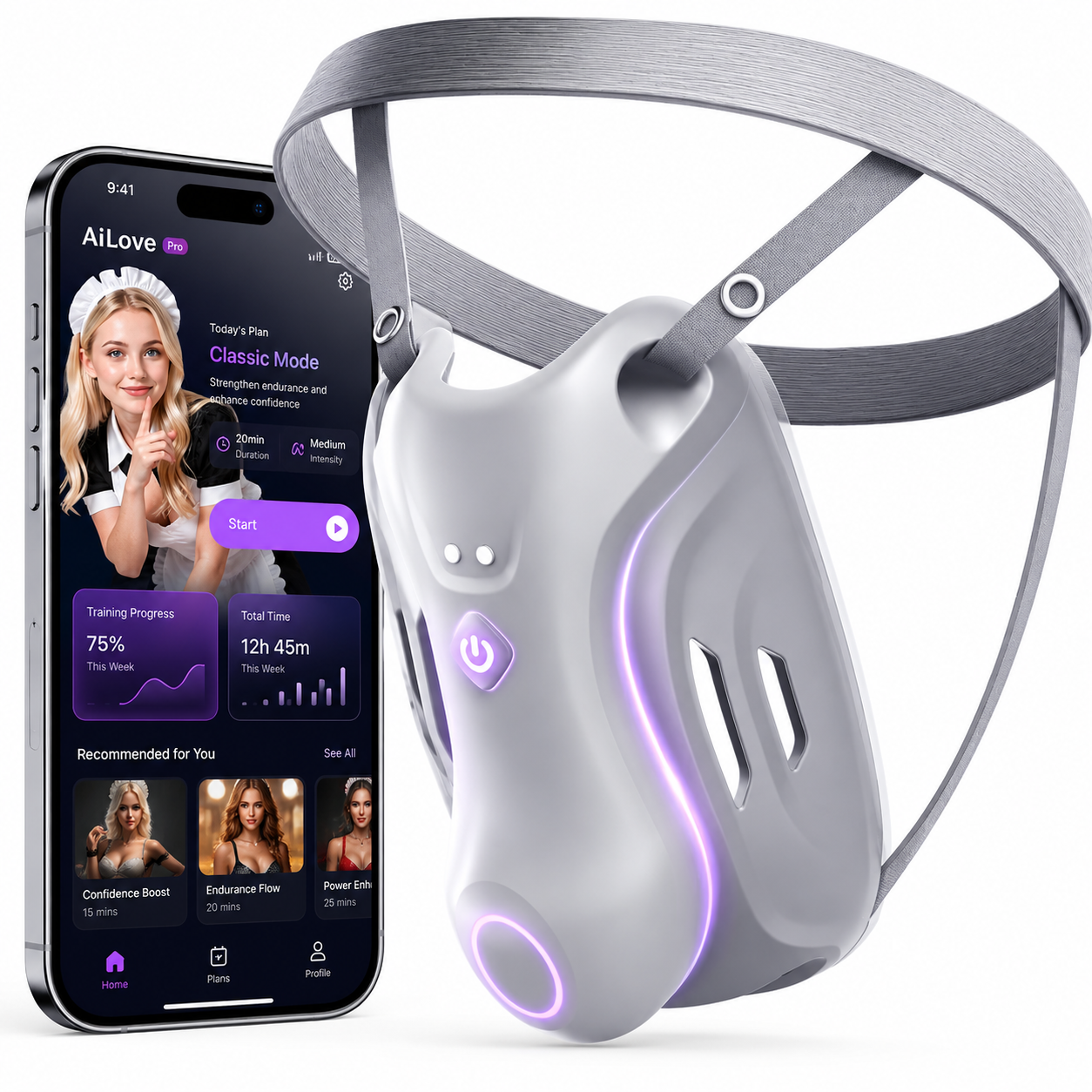 Tragbarer Peniskäfig Keuschheitsgürtel BDSM-Schutz Hodentrainer mit 9 Vibrationsmodi