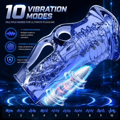 Elektrischer Penistrainer Pocket Pussy Blowjob Stroker mit 10 Vibrationsmodi