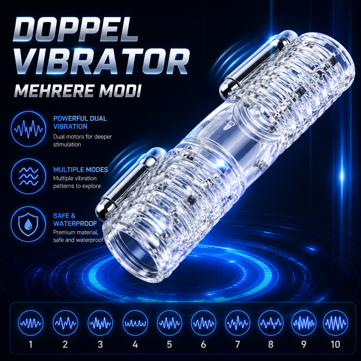 Doppel Stroker Elektrischer Penistrainer Vibrator Masturbator mit Mehrere Modi