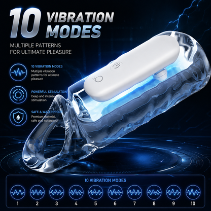 Elektrischer Penishüllenvibrator Masturbatoren mit 10 Vibrationsmodi