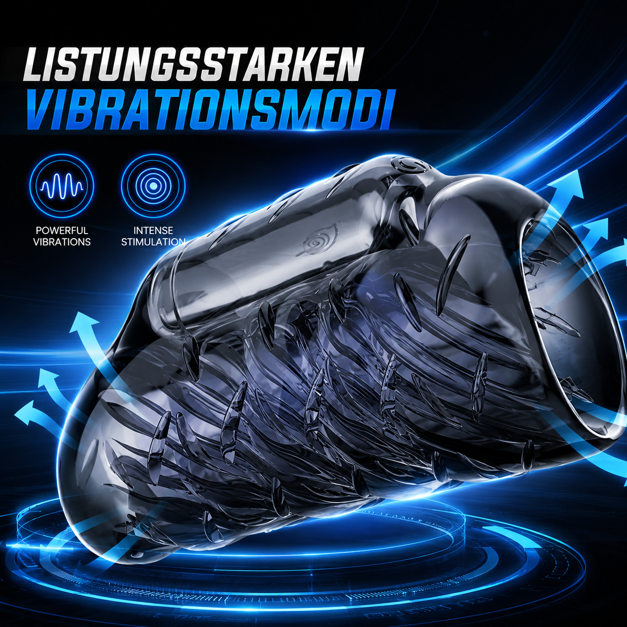 Penistrainer Cockring Verzögerungs Ejakulator mit Listungsstarken Vibrationsmodi