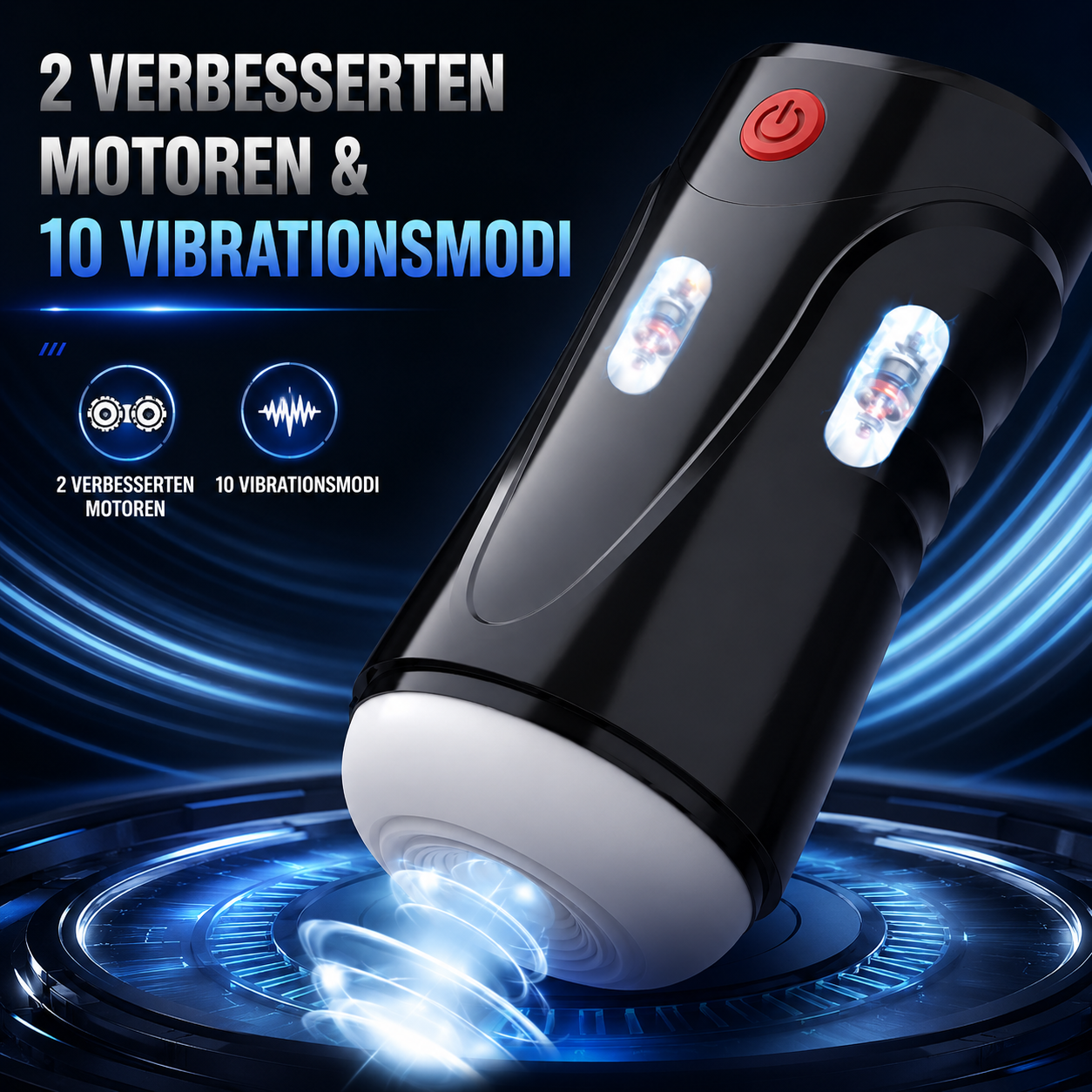 Elektrischer Masturbator Penis Trainer mit 2 Verbesserten Motoren & 10 Vibrationsmodi