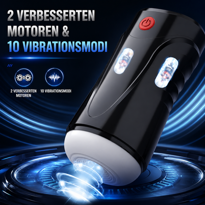 Elektrischer Masturbator Penis Trainer mit 2 Verbesserten Motoren & 10 Vibrationsmodi
