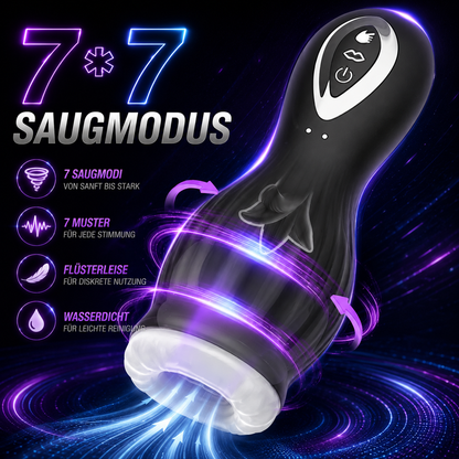 Automatische Masturbator Zungenvibrator Penis Maschine mit 7 * 7 Saugmodus
