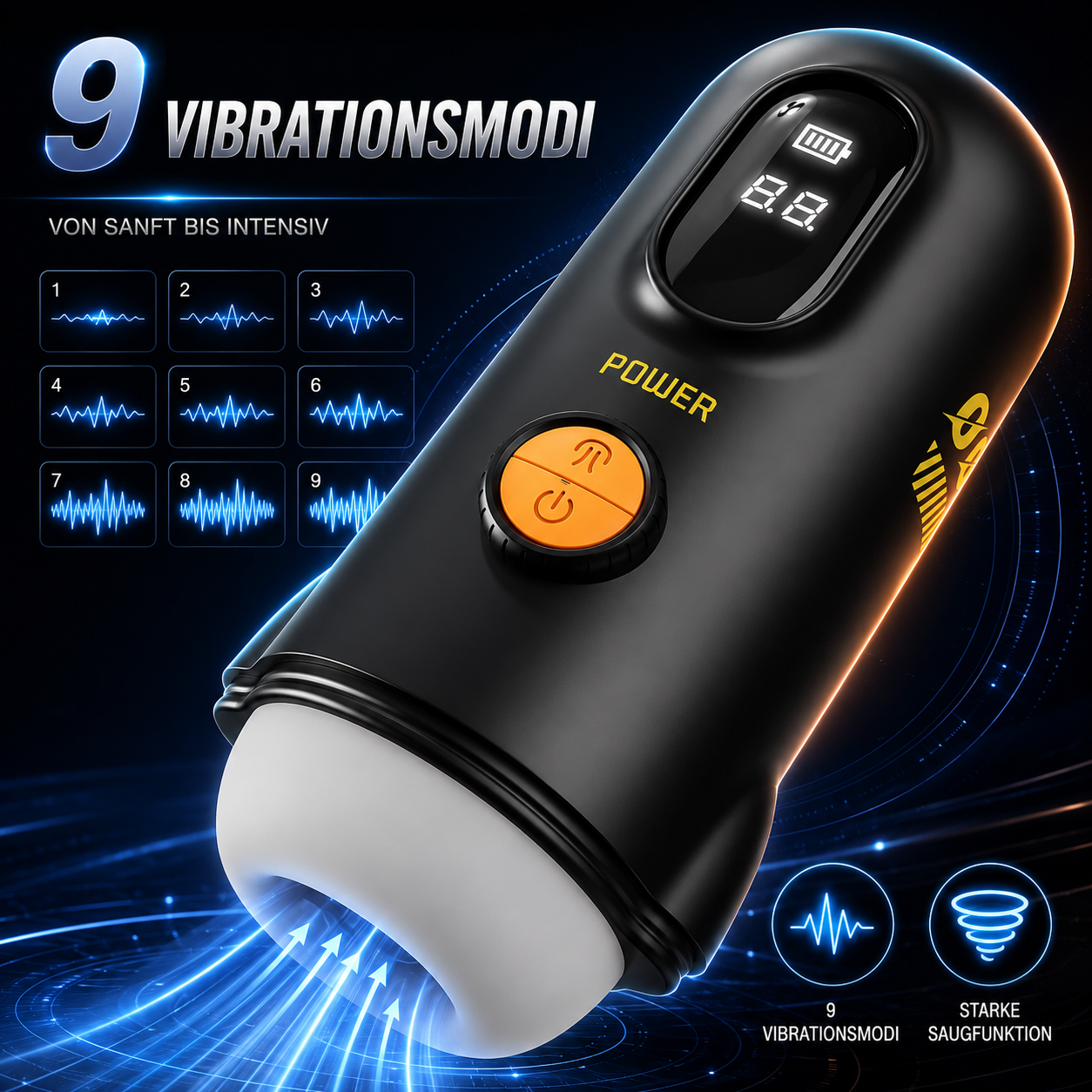 Automatischer Saug Masturbator Penis Trainer Blowjob Maschine mit 9 Vibrationsmodi