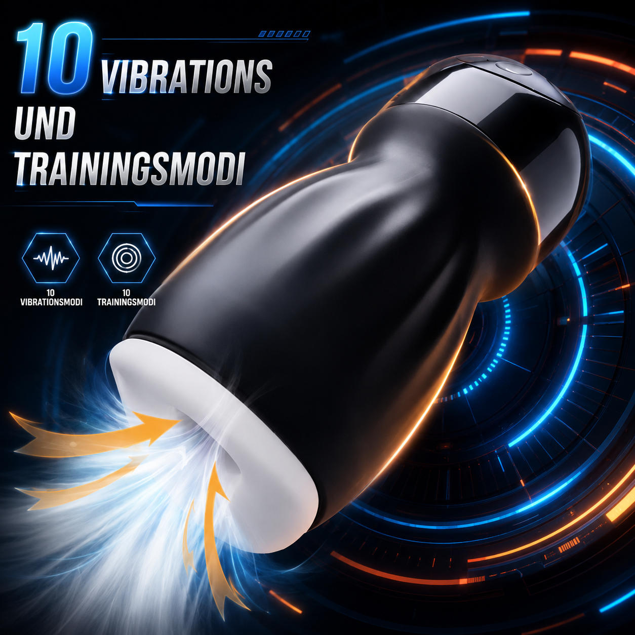 360° Vollumhüllungs Penistrainer Vibrator Masturbator mit 10 Vibrations und Trainingsmodi