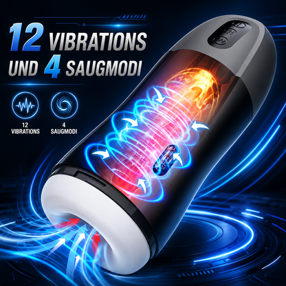 Automatischer Masturbator Penistrainer Stroker mit 12 Vibrations und 4 Saugmodi