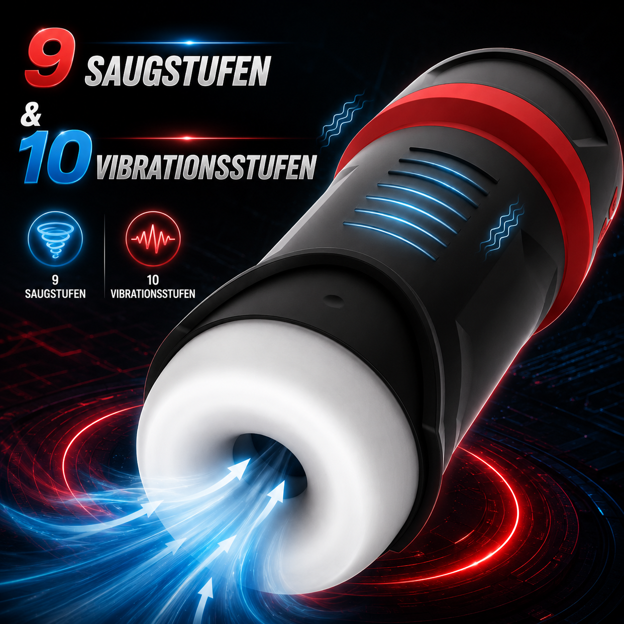 Automatischer Saug Masturbator Penispumpe mit 9 Saugstufen & 10 Vibrationsstufen
