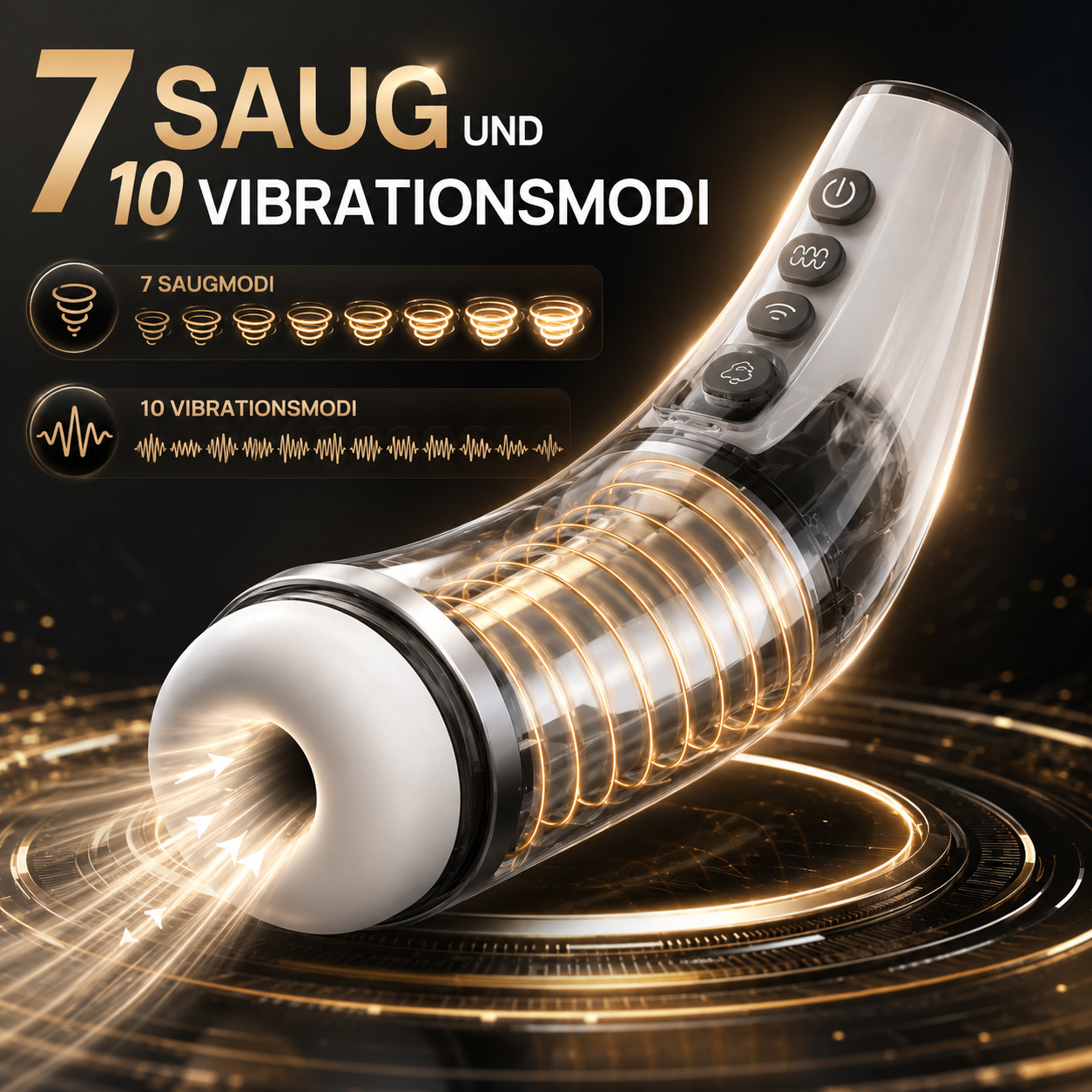 Elektrischer Masturbator Stroker Blowjob mit 7 Saug und 10 Vibrationsmodi