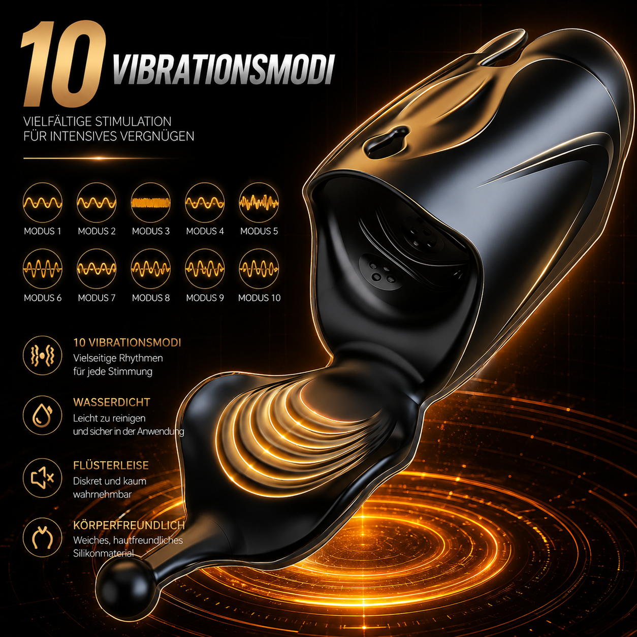 Elektrischer Masturbationsbecher Penistrainer Vibrator Trainer mit 10 Vibrationsmodi