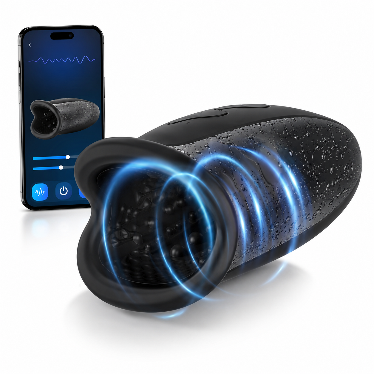 APP Elektrische Penis Trainer Vibrator Eichel Stimulation Taschenmuschi mit 10 Vibrations