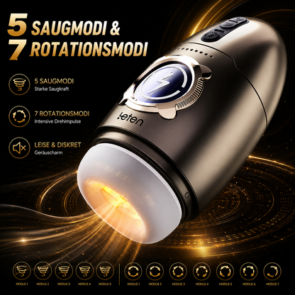 Elektrischer Masturbator Cup Penistrainer mit 5 Saugmodi 7 Rotationsmodi