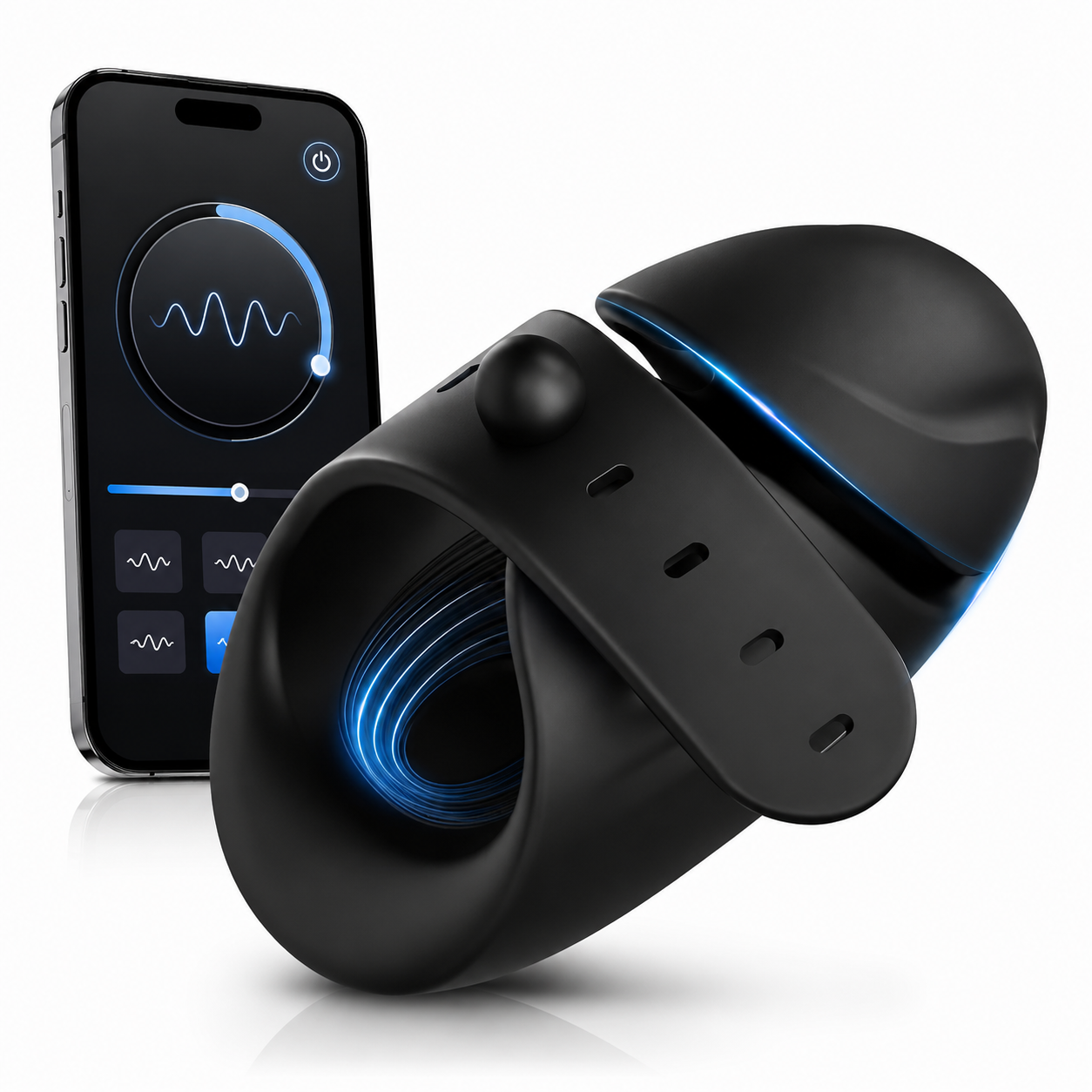 360° Umhüllung Automatische Penistrainer Eichelmassagegerät mit 10 Vibrationsmodi