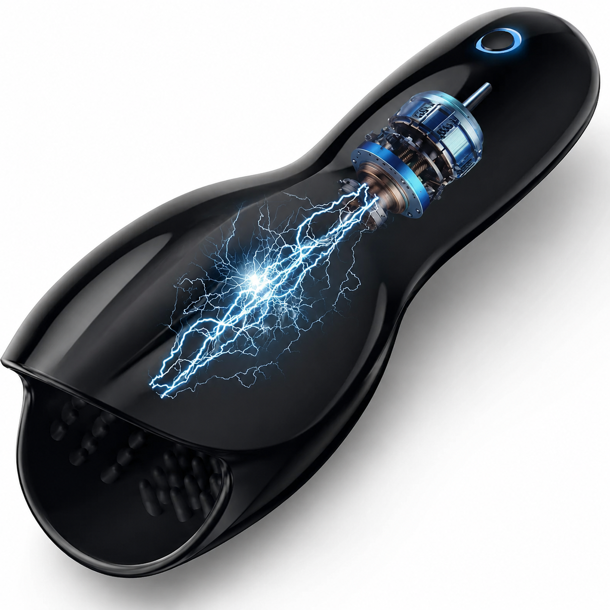 E-stim Penistrainer Eichel Vibrator Stimulator mit 10 Vibrationsmodi & 10 Elektroschocks
