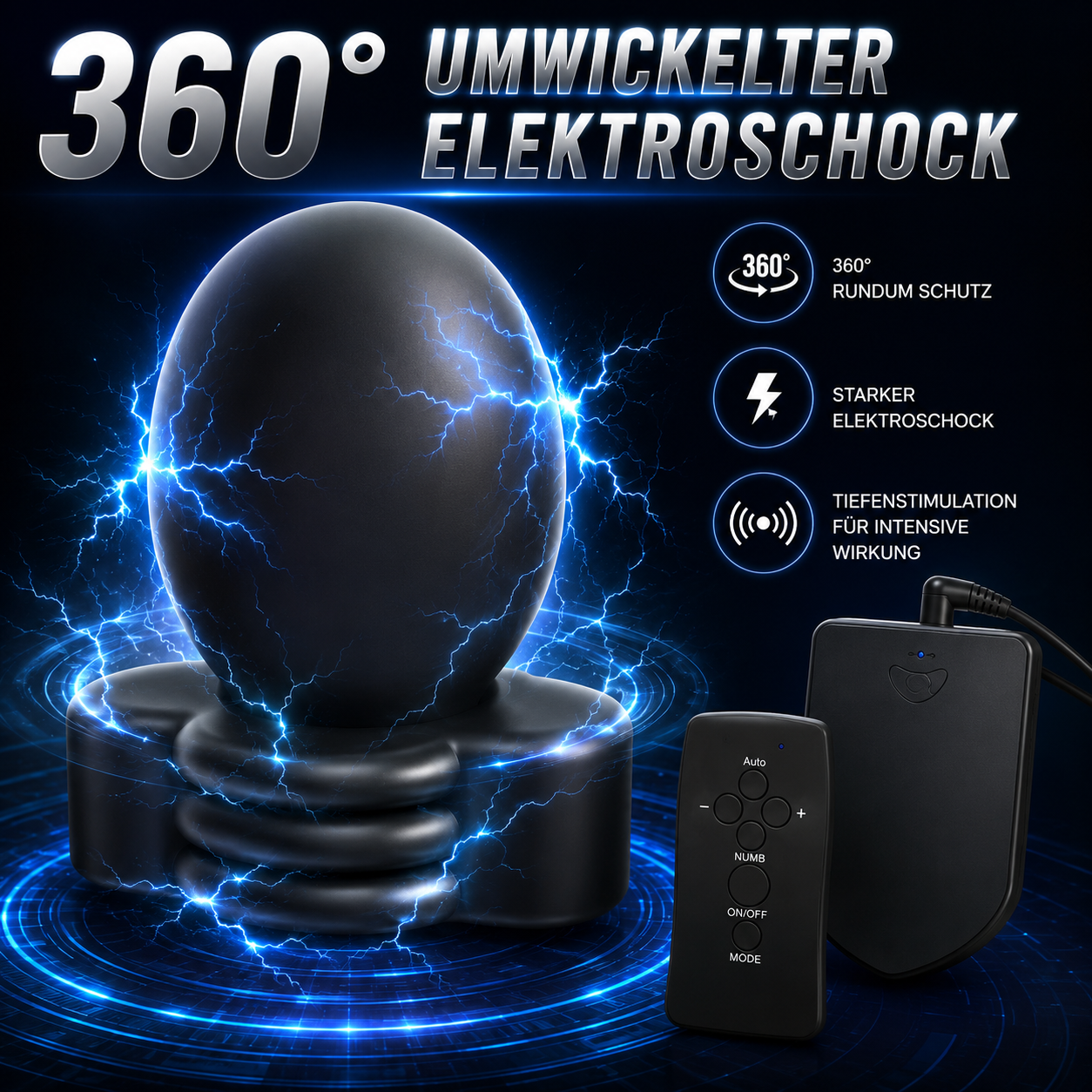 Leitfähiges Silikon Elektro Shock Penisring Elektrische Stimulator Cockringe Eichel Set