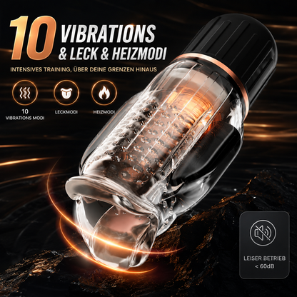 3 IN 1 Penistrainer Vibrator Masturbator mit 10 Vibrations & Leck & Heizmodi