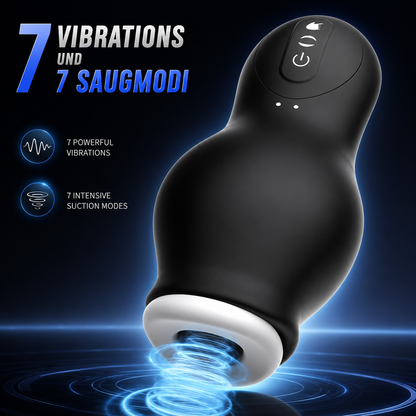 Elektrischer Masturbatoren Penistrainer Stroker Blowjob mit 7 Vibrations und 7 Saugmodi