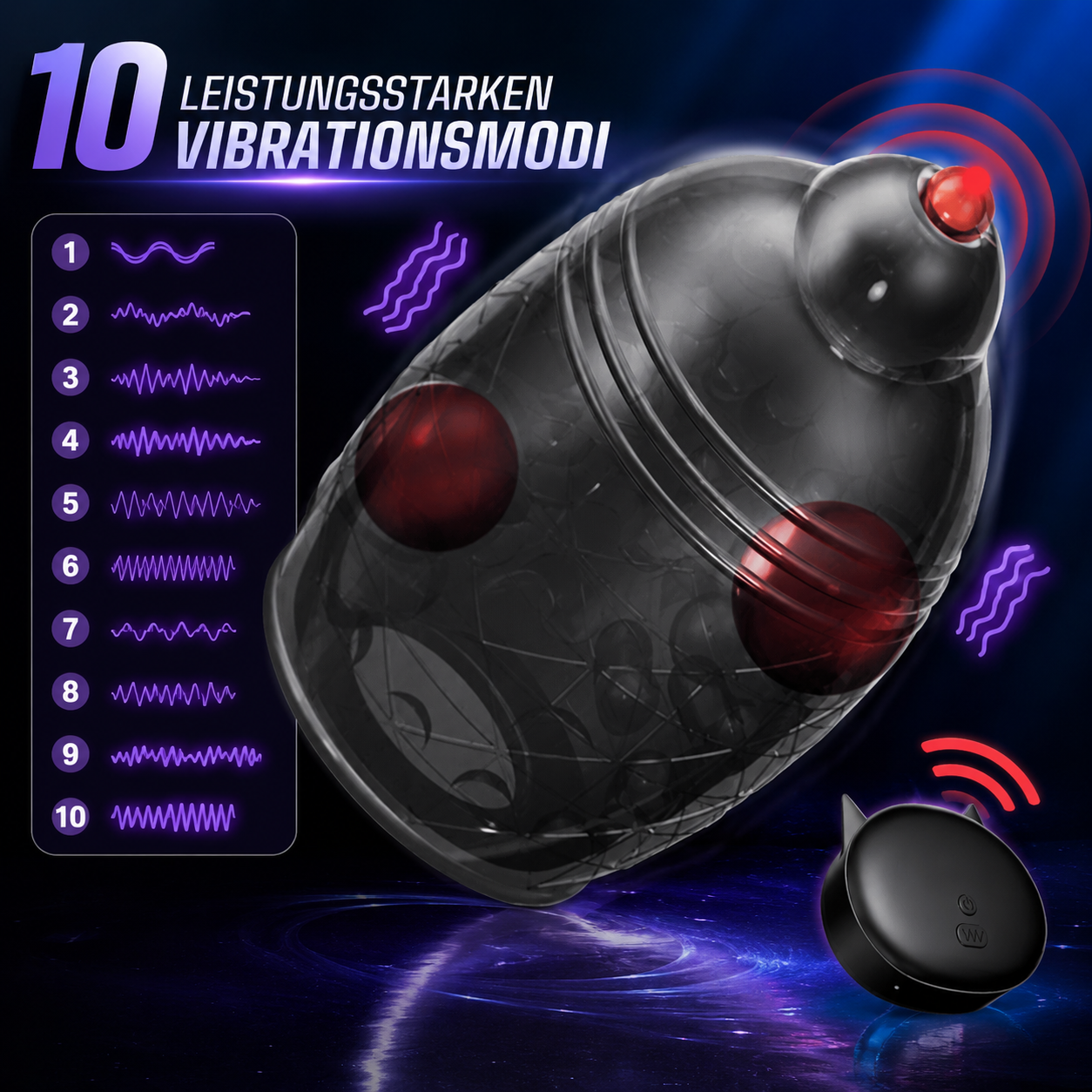 Elektrischer Penis Stimulations Eichel Massage Vibrator Masturbator mit 10 Vibrationsmodi