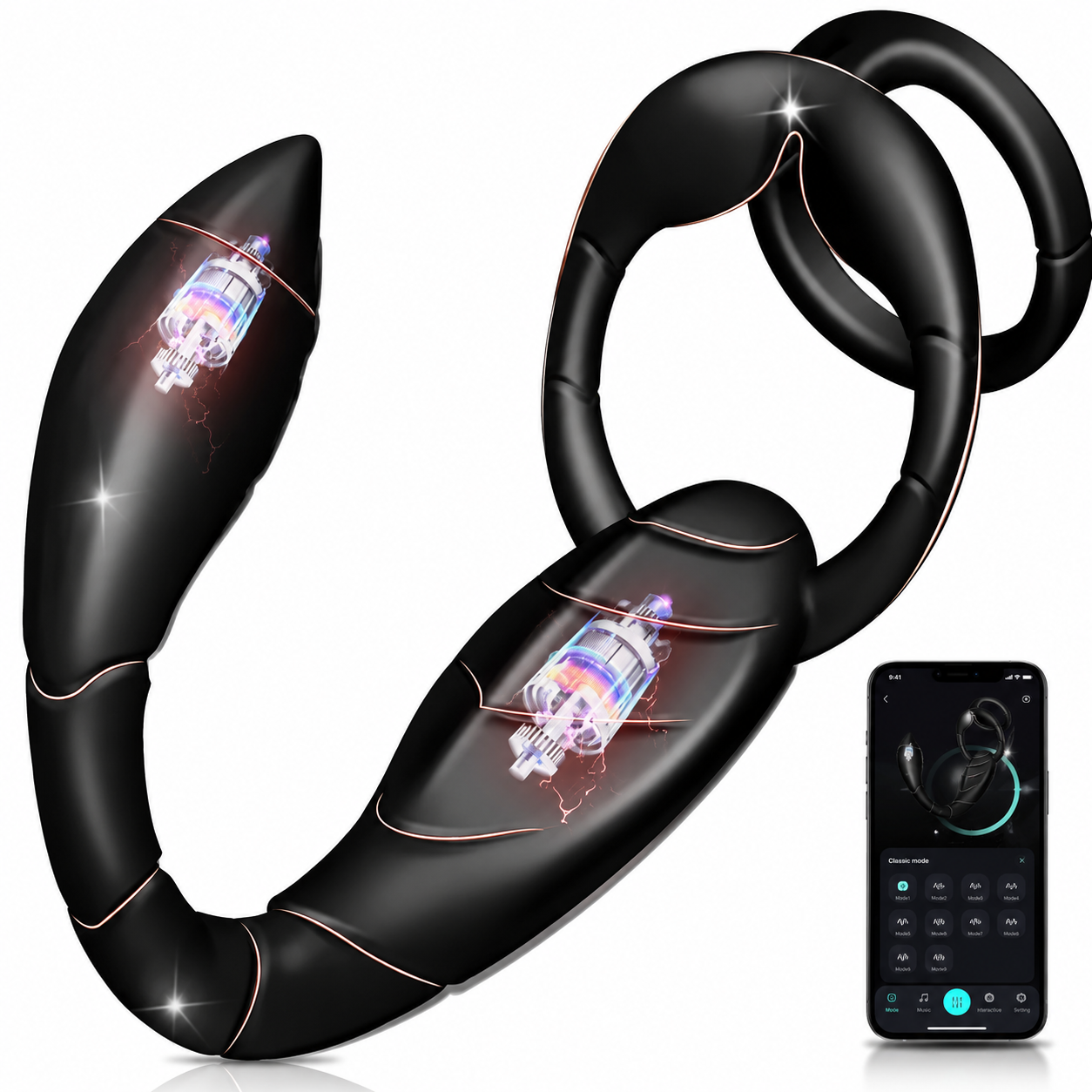 3 IN 1 Penisring Prostatamassagegerät Analvibrator mit 9 Vibrationsmodi