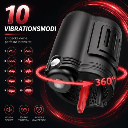 360° Rundum Penistrainer Eichelmassagegerät Vibrator Stimulator mit 10 Vibrationsmodi
