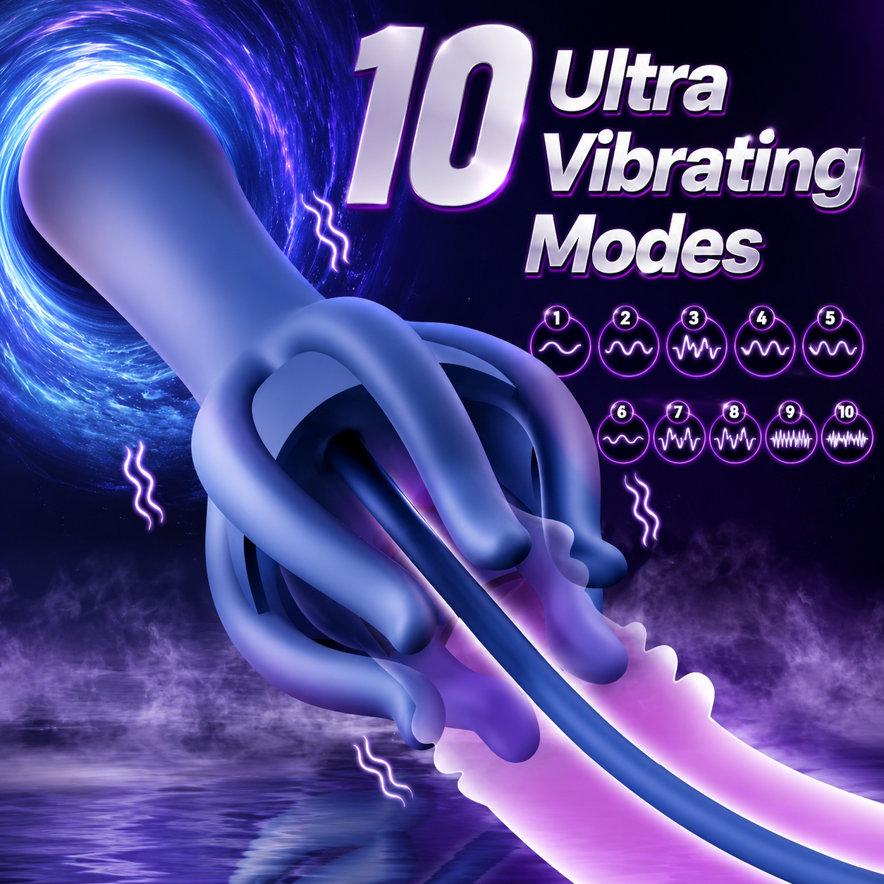 360° Tentakel Wrap Penisvibrator Eicheltrainer Stroker mit 10 Trainings und Vibrationsmodi