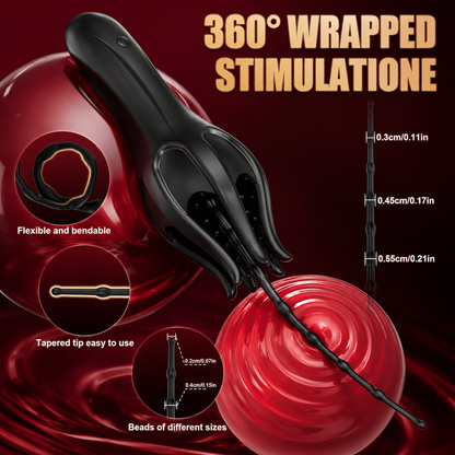 360° Wrapped Penis Trainer Vibrator Harnröhren Dilator mit 10 Vibrationsmodi