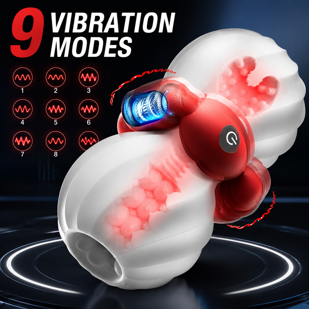 3D Vagina Penistrainer Trainingsgerät Pocket Pussy Masturbator mit 9 Vibrationsmodi