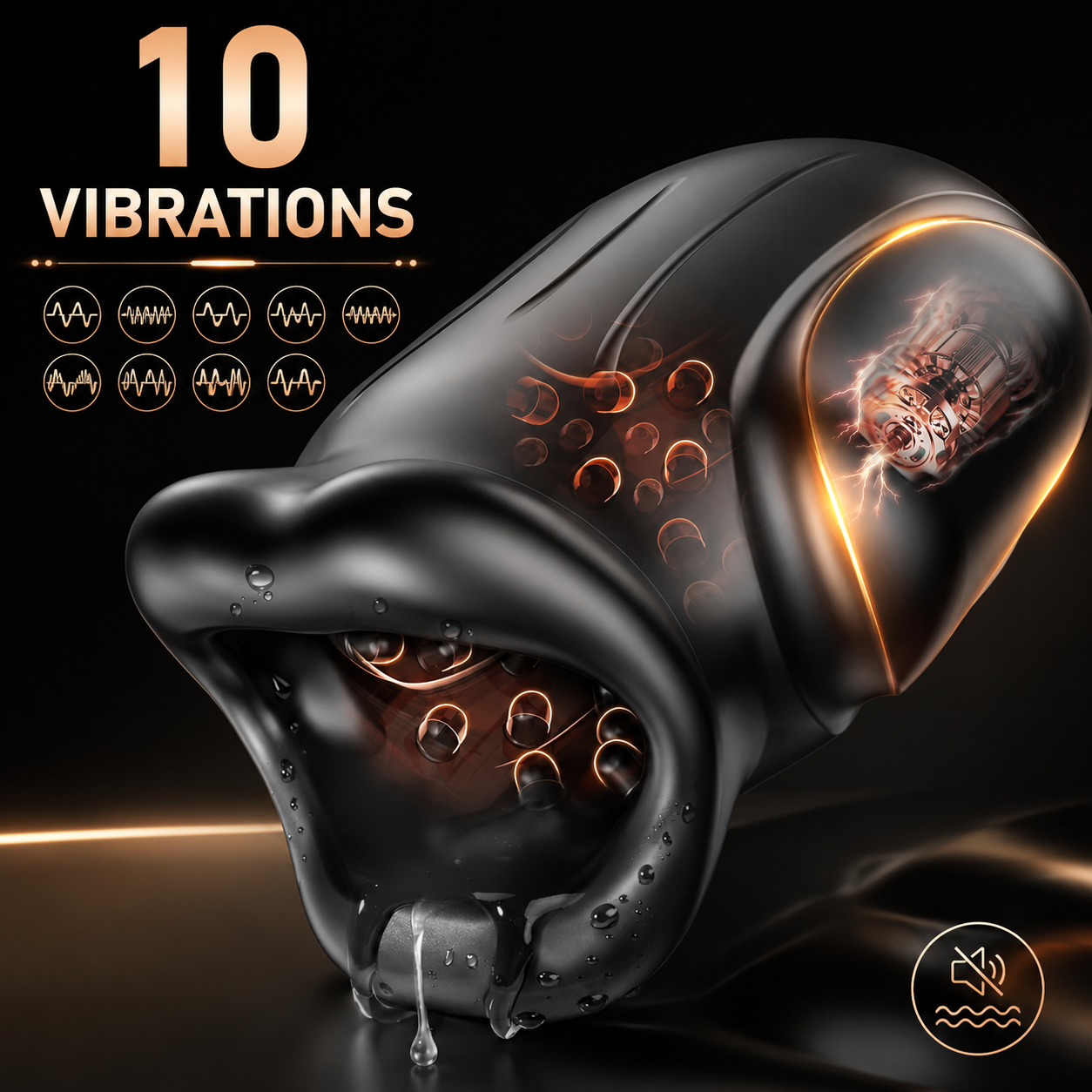 4 in 1 Elektrischer Oralsex Masturbieren Eichel Stimulator Penistrainer mit 10 Vibrations