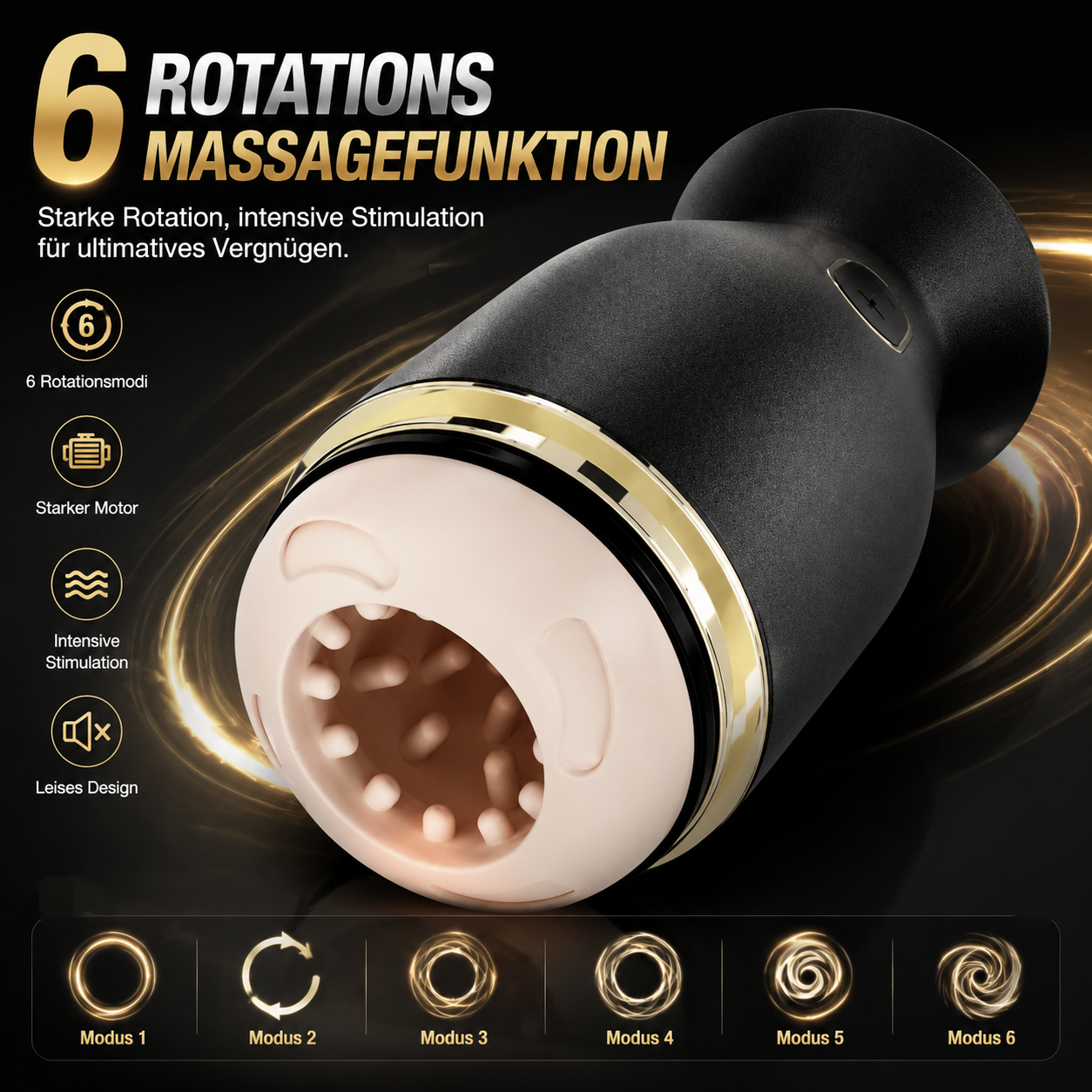 Elektrischer Masturbator Penis Trainer Stroker Blowjob mit 6 Rotations Massagefunktion