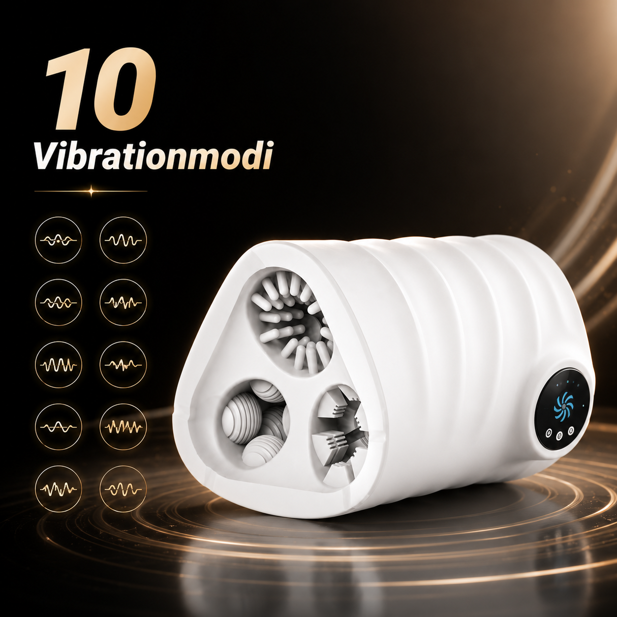 3 Pussy Passagen Realistischer Penis Eichel Stimulator Masturbator mit  10 Vibrationmodi