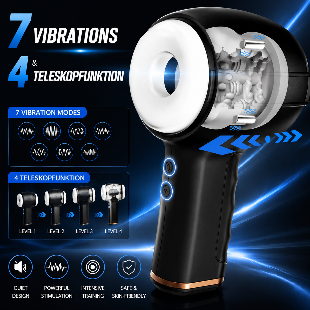 Electric masturbator automatic with vibration and telescopic function