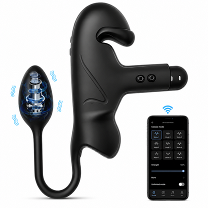 Penis Trainer Vibrator Stimulator Cockring Analplug mit 10 Stoss & Vibratonmodi
