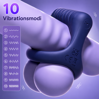 Y-förmiges Doppelring Penisringe Vibrator Trainer mit 10 Vibrationsmodi
