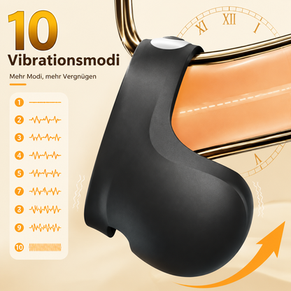 2 IN 1 Extrem Vibrierender Penisring Massagegerät mit 10 Vibrationsmodi