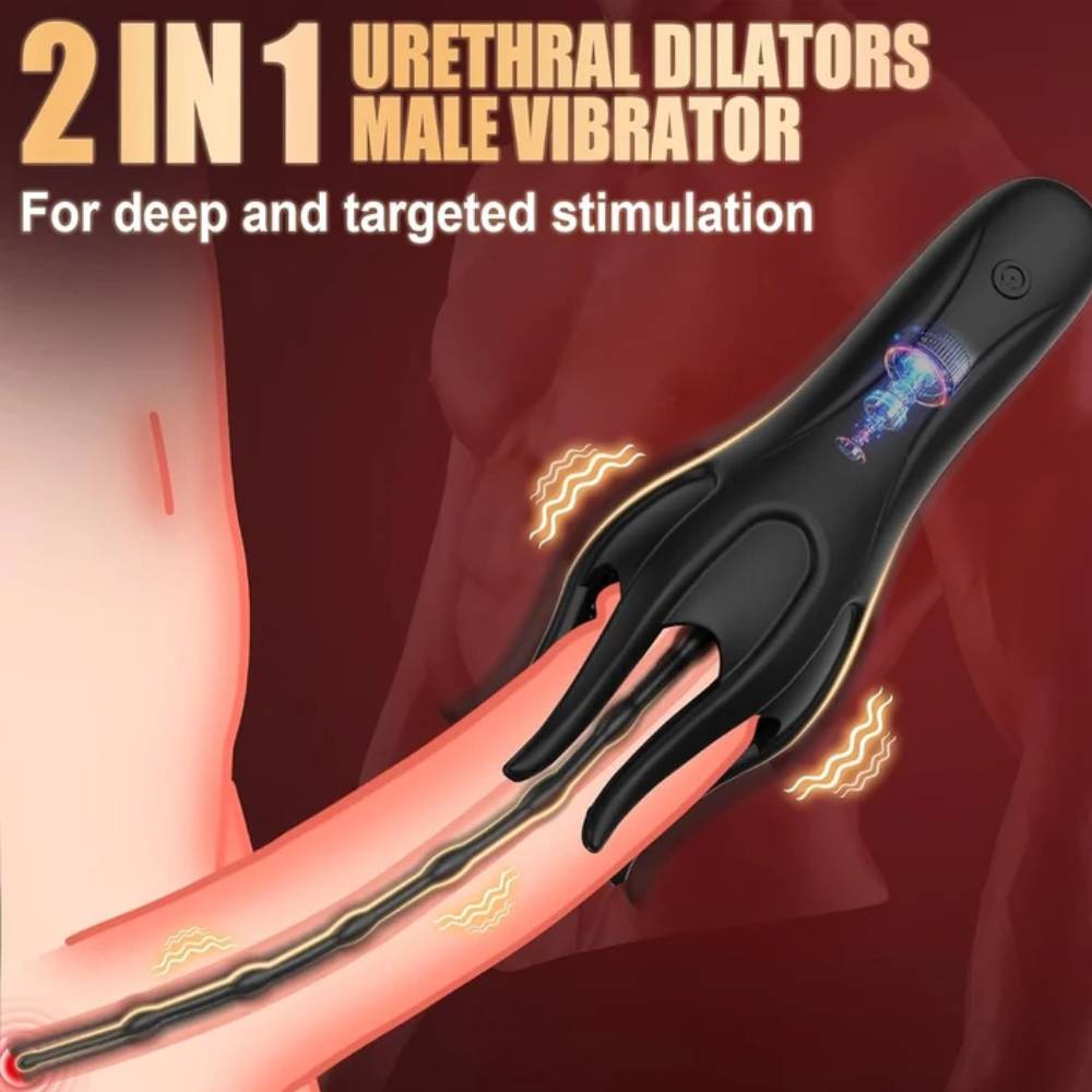 360° Wrapped Penis Trainer Vibrator Harnröhren Dilator mit 10 Vibrationsmodi
