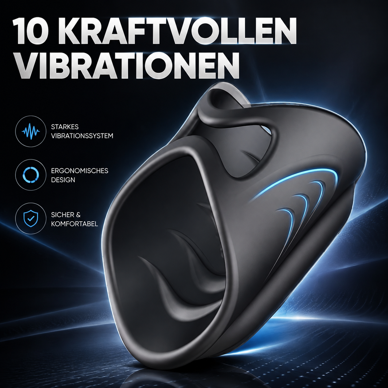 Eichelvibrator Penistrainer Stimulator Masturbatoren mit 10 Kraftvollen Vibrationen