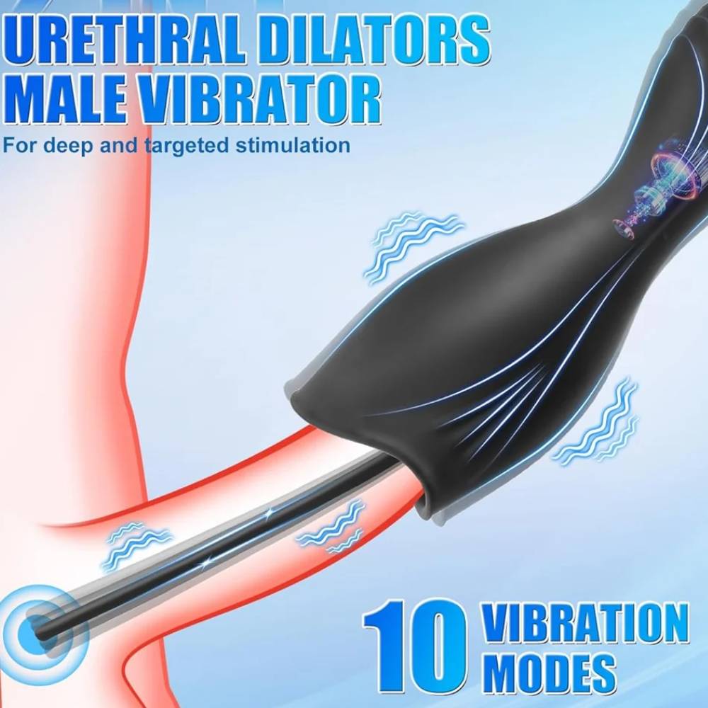 Eichel Stimulator Dilator Harnröhre Penistrainer Vibrator mit 10 Vibrationsmodi