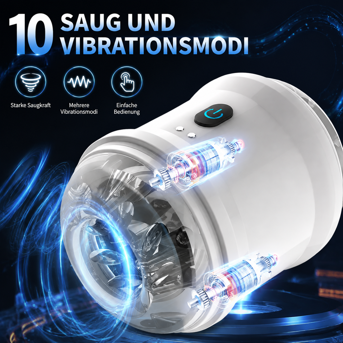 Automatische Elektrischer Masturbator Cup mit Starker 10 Saug und Vibrationsmodi