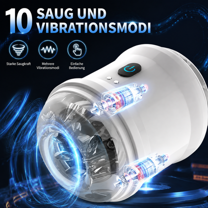 Automatische Elektrischer Masturbator Cup mit Starker 10 Saug und Vibrationsmodi