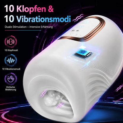 Automatische Masturbatoren Penis Stroker Blowjob mit 10 Klopfen & 10 Vibrationsmodi