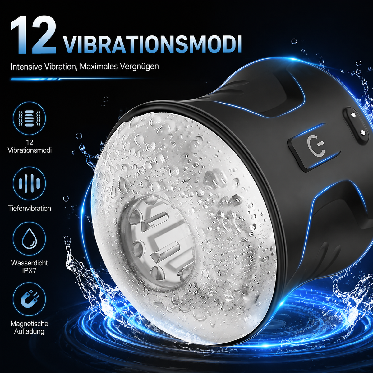 Automatischer Masturbator Penistrainer Oral Stroker mit 12 Vibrationsmodi
