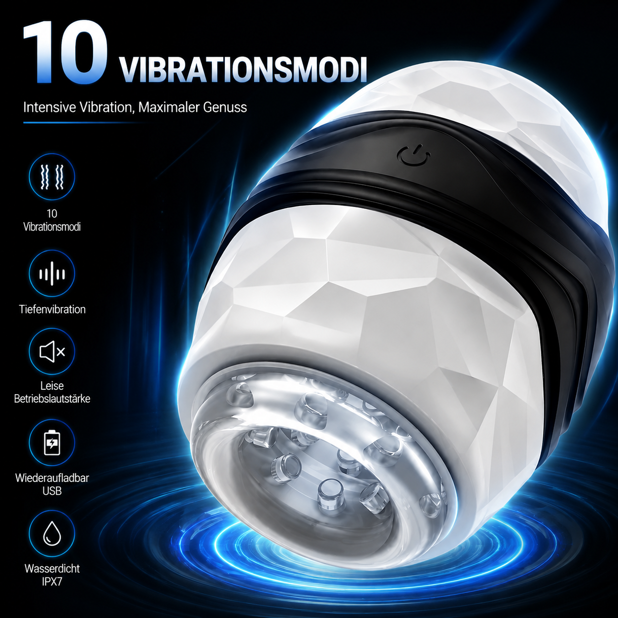 Elektrischer Masturbator Penis Training Vibrator Blowjob Stroker mit 10 Vibrationsmodi
