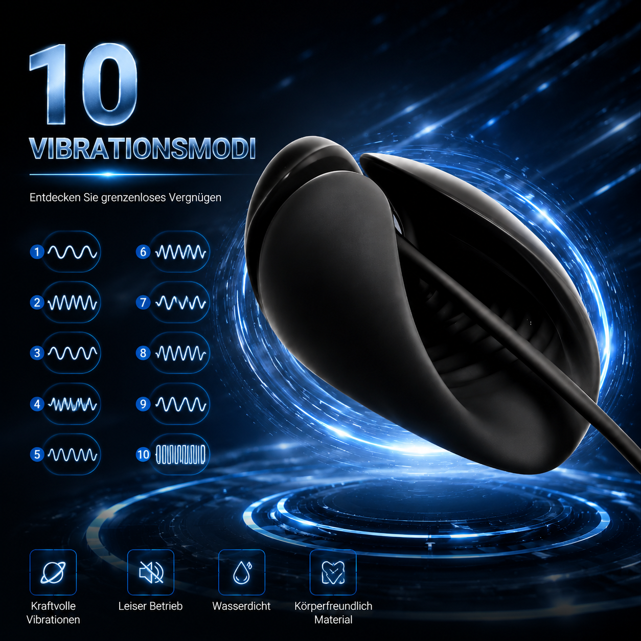 Elektrisch Penis Trainer Dilator Harnröhre Vibrator Eichel Stimulator mit 10 Vibrationsmodi