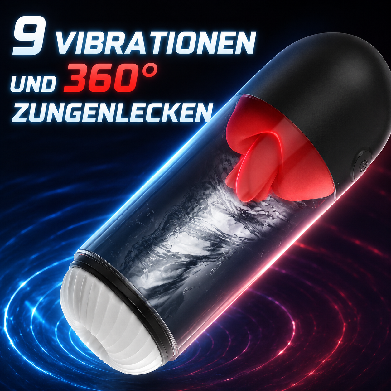 360° Zungenlecken Automatischer Masturbatoren Penistrainer mit 9 Vibrationsmodi